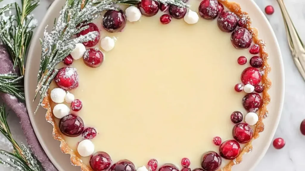 Winter White Chocolate Cranberry Tart