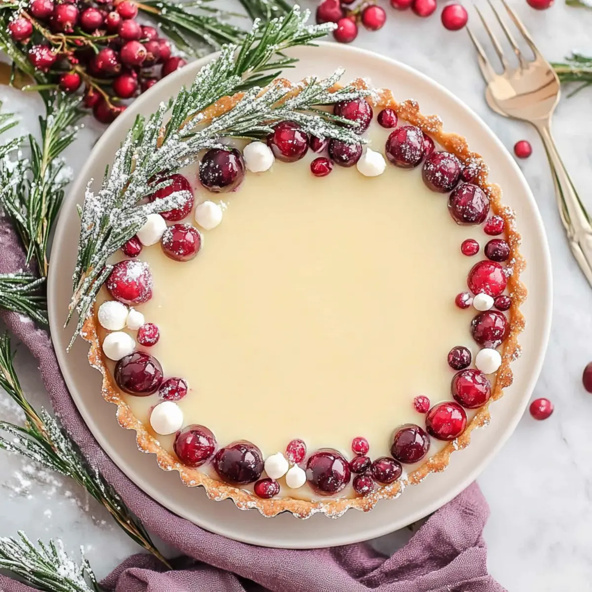 Winter White Chocolate Cranberry Tart