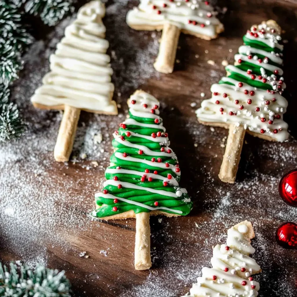 Christmas Tree Shortbread Sticks