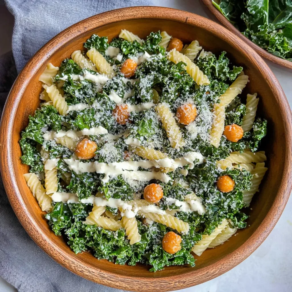 Kale Pasta Caesar Salad