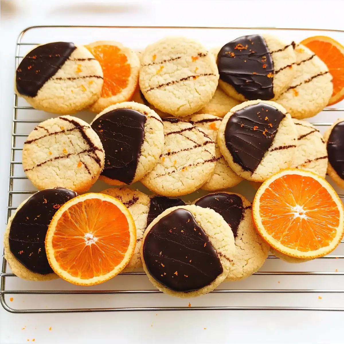 Chocolate Dipped Orange Shortbread Cookies