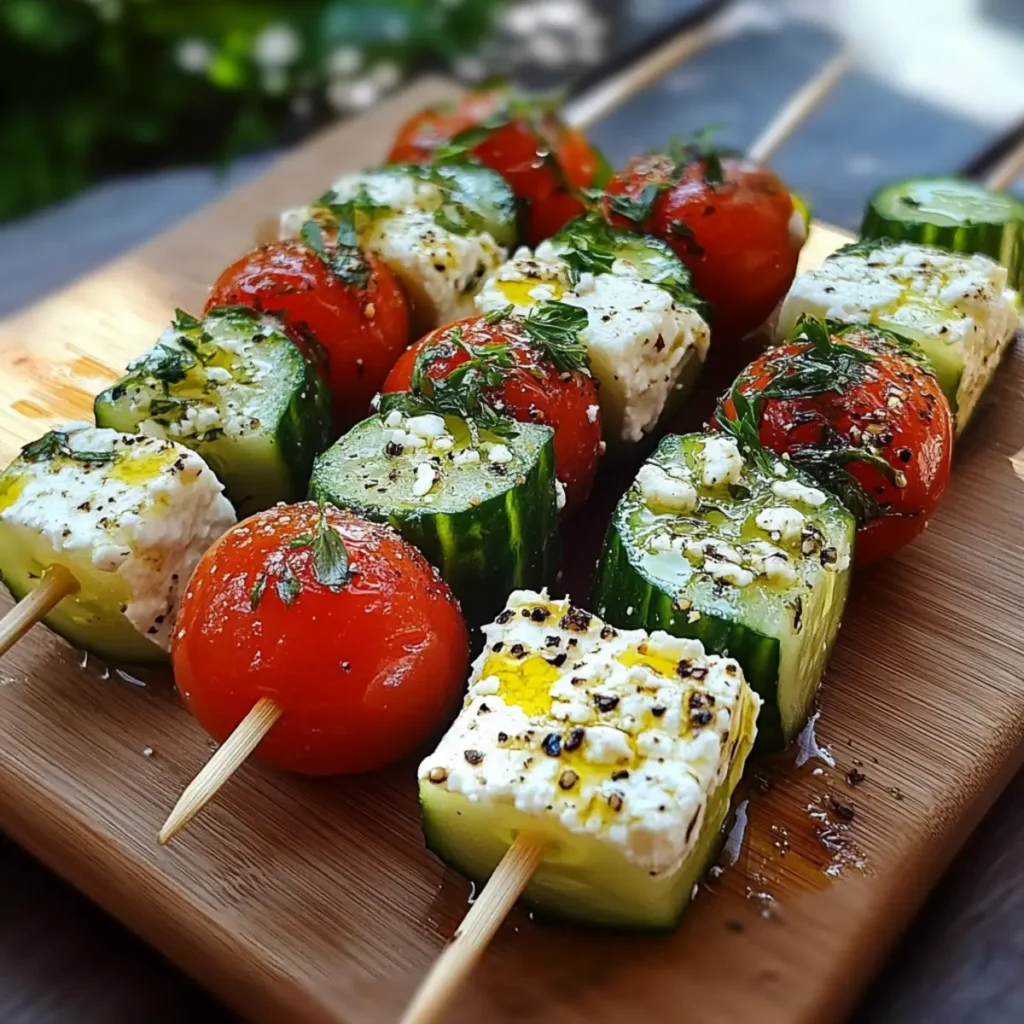 Feta Cucumber Skewers