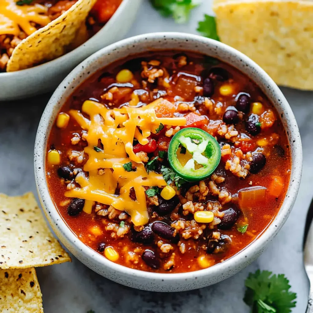 Crockpot Taco Rice Soup