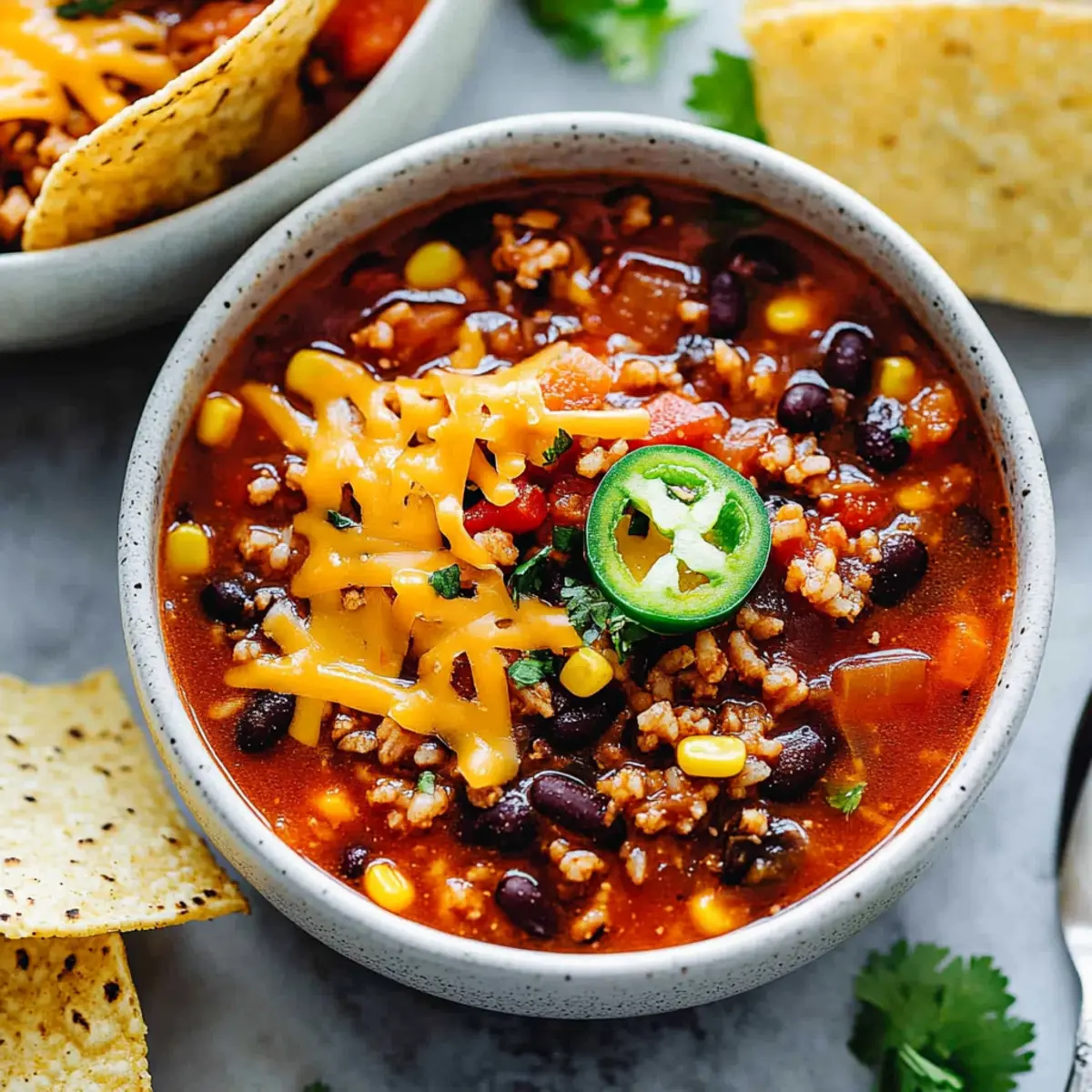 Crockpot Taco Rice Soup