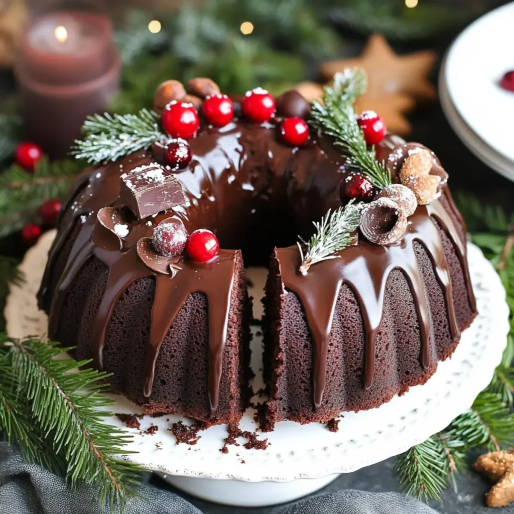 Gingerbread Chocolate Bundt Cake Wreath