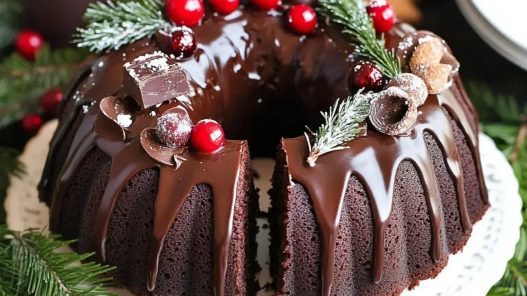 Gingerbread Chocolate Bundt Cake Wreath