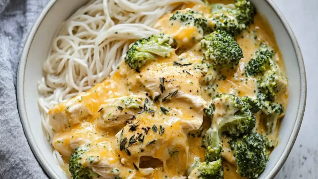 Crockpot Creamy Broccoli Cheddar Chicken