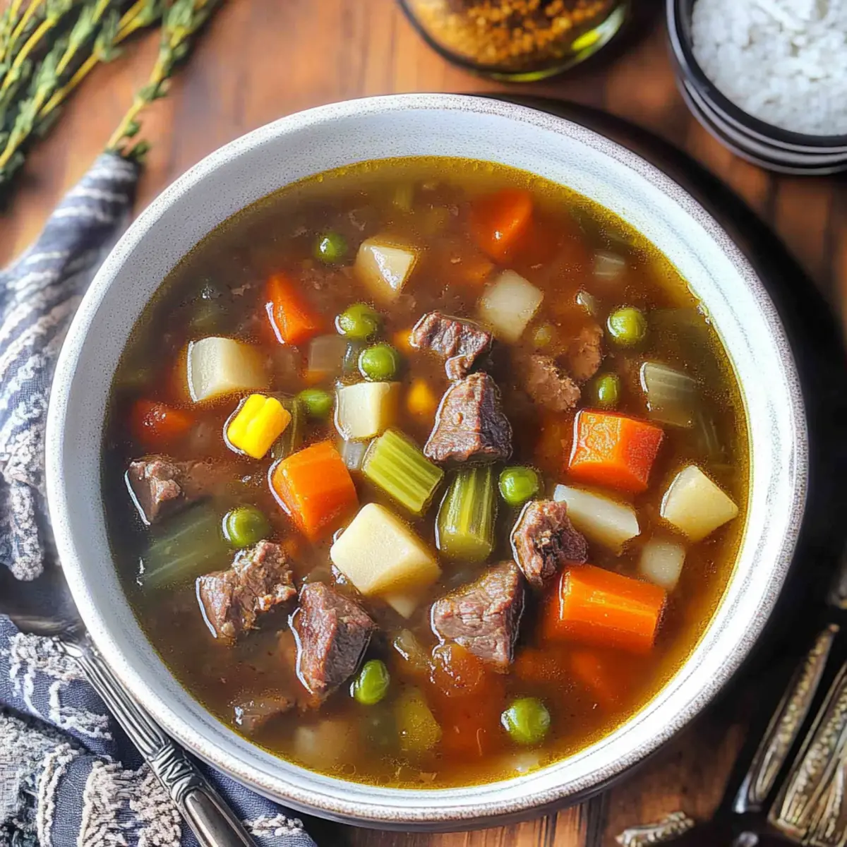 My Mom's Old Fashioned Vegetable Beef Soup