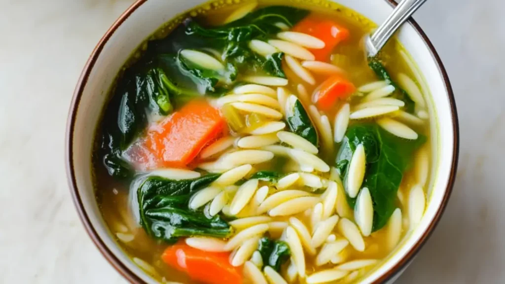 Healthy Spinach Orzo Soup