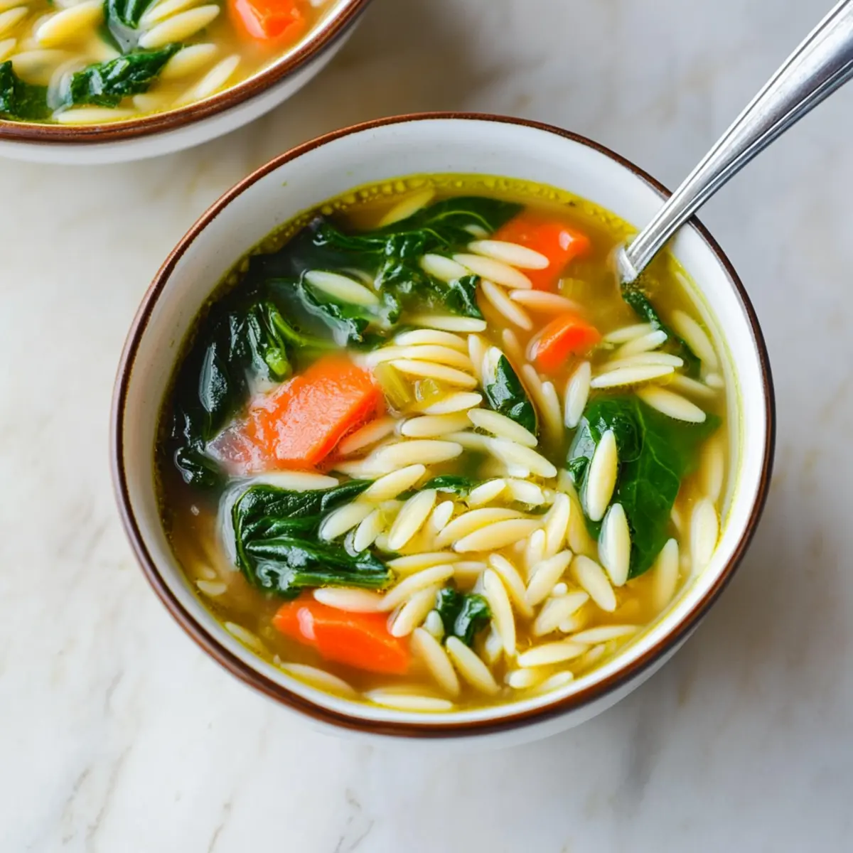 Healthy Spinach Orzo Soup