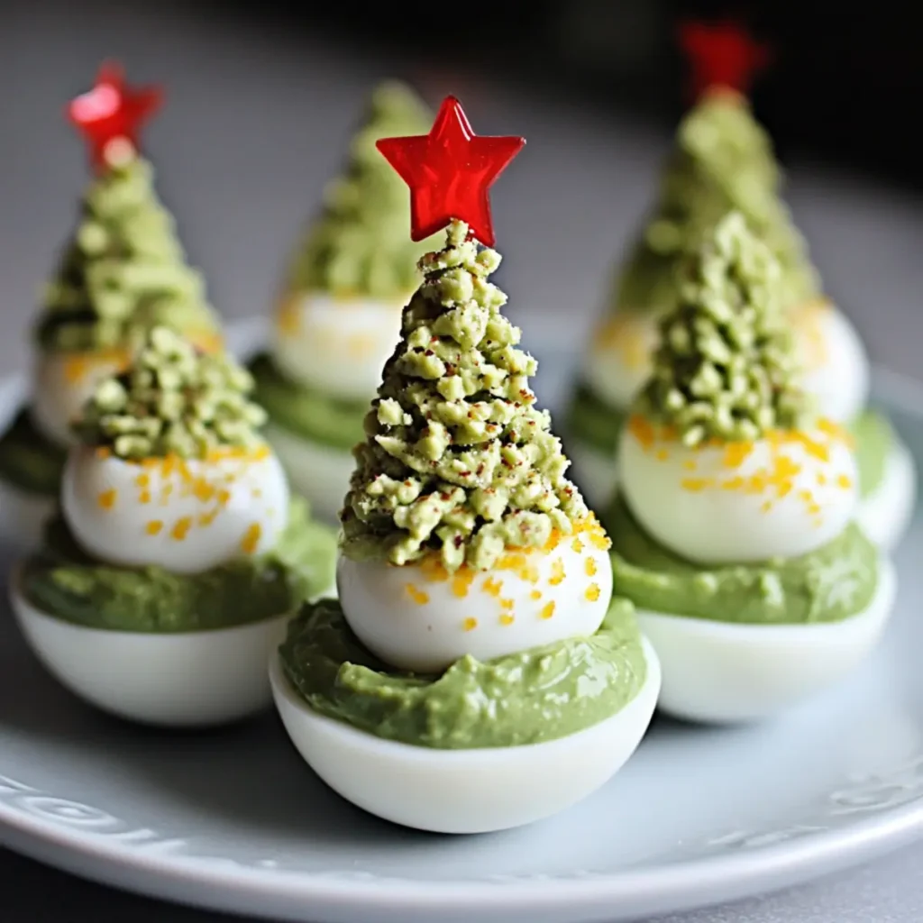 Christmas Tree Deviled Eggs