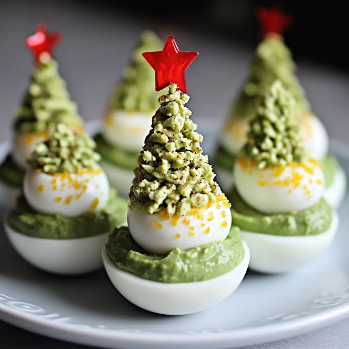 Christmas Tree Deviled Eggs