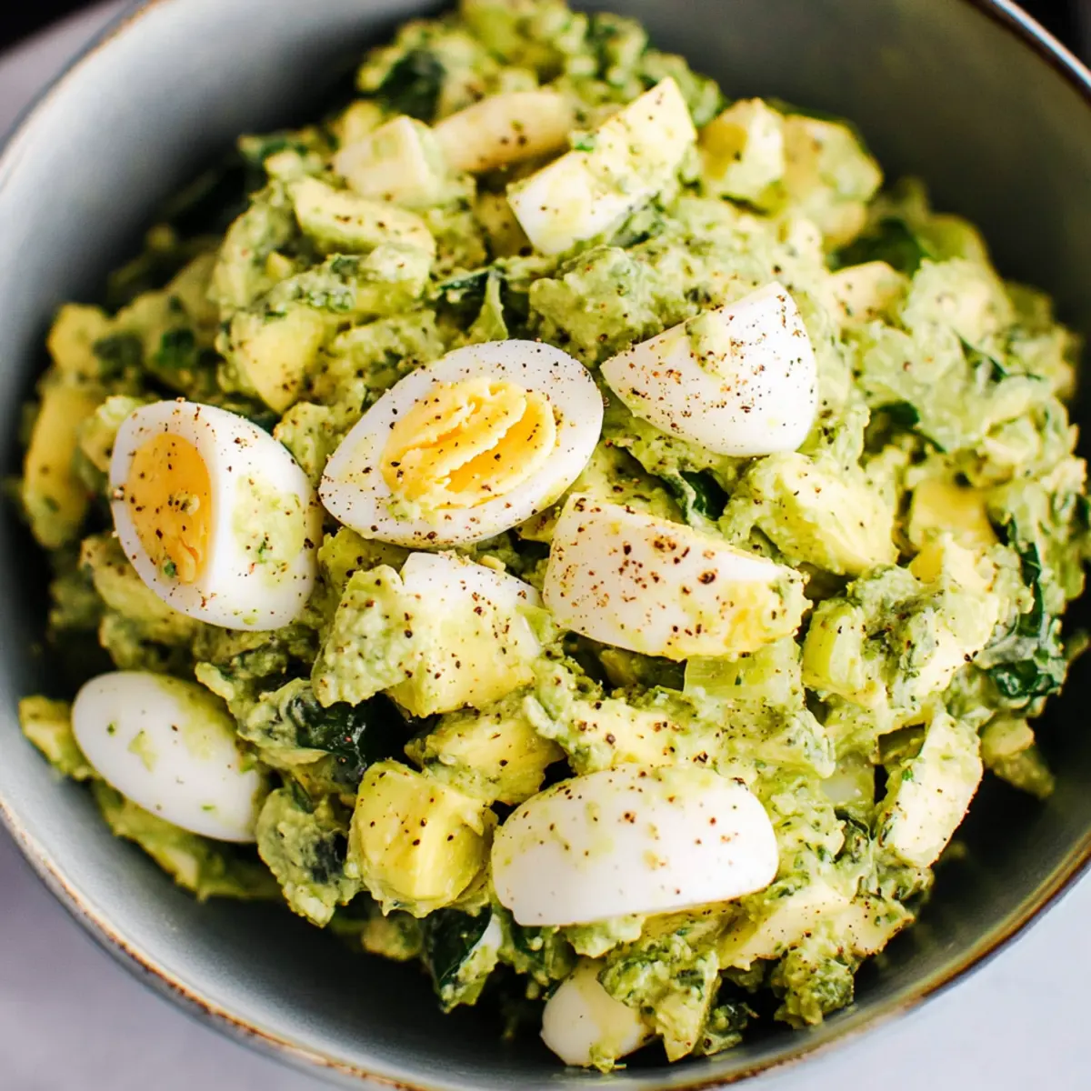 Avocado Egg and Spinach Salad