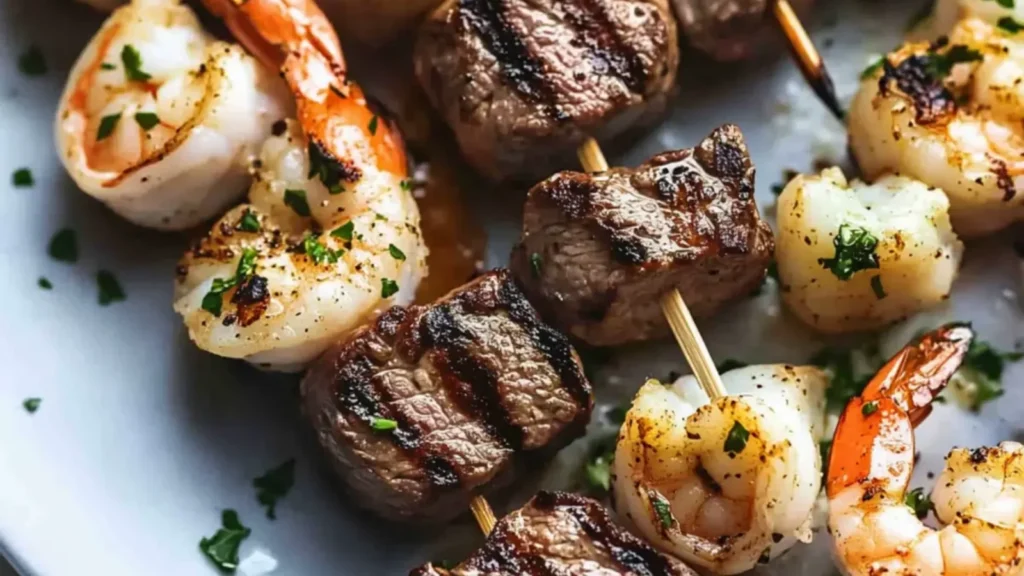 Grilled Steak and Shrimp Skewers