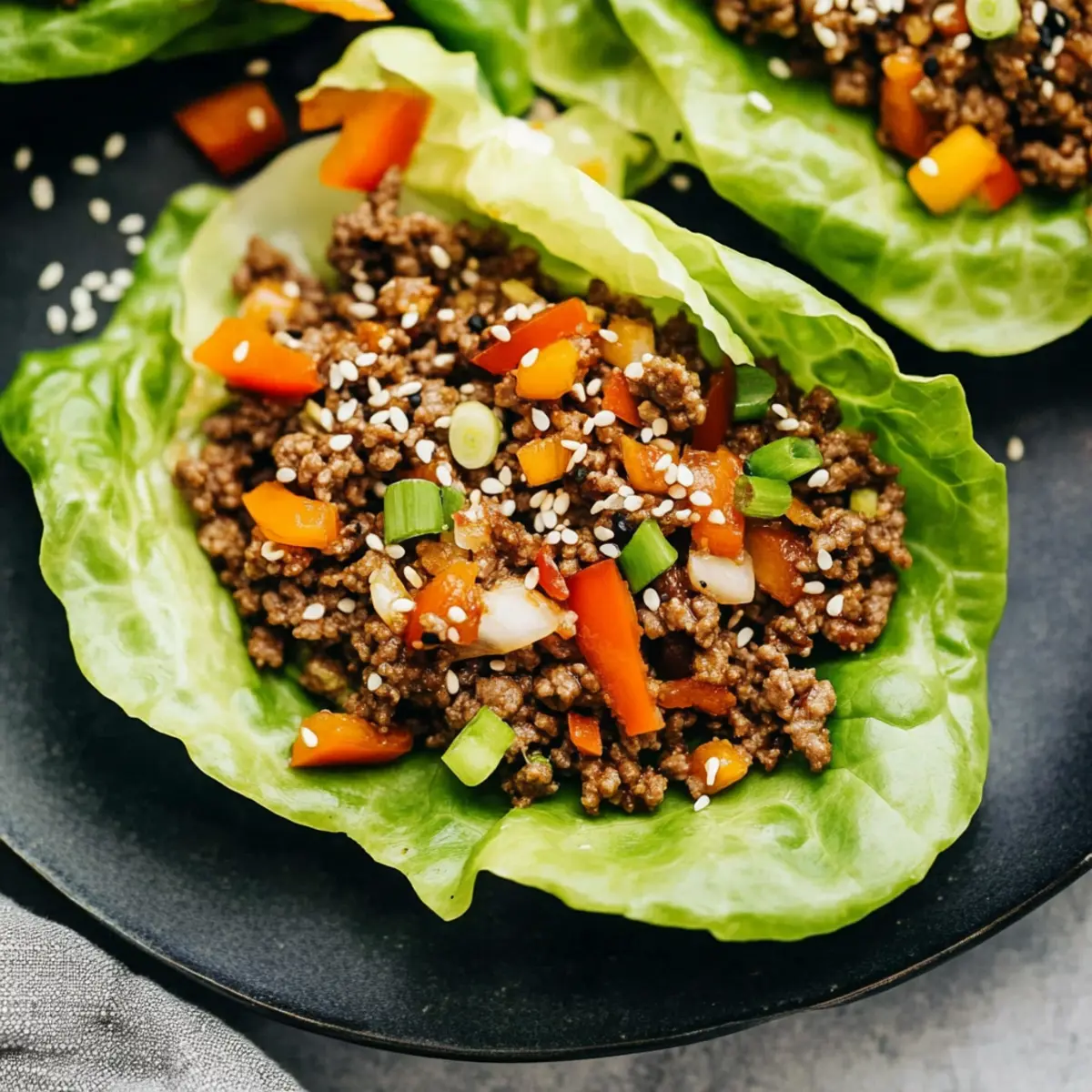 Asian-Style Ground Beef Lettuce Wraps