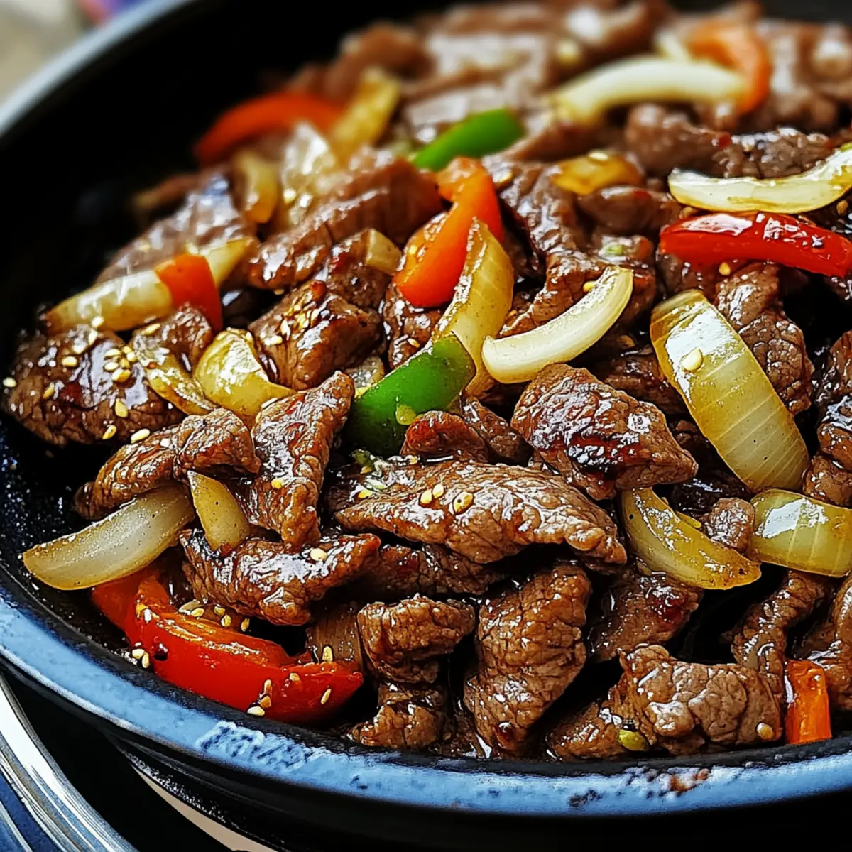 Sizzling Chinese Pepper Steak with Onions