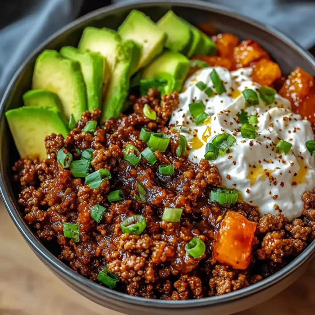 Ground Beef Hot Honey Bowl