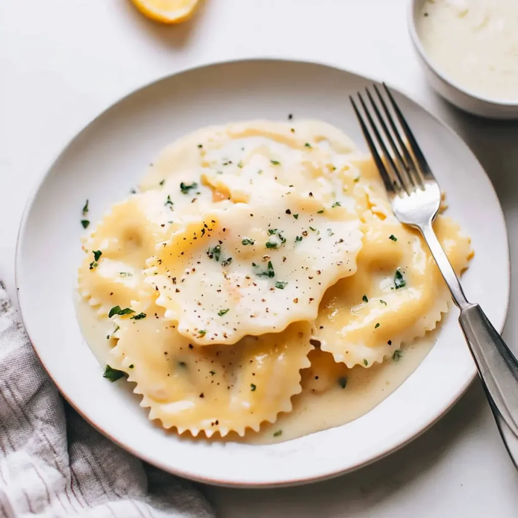 Lobster Ravioli in Lemon Butter Sauce