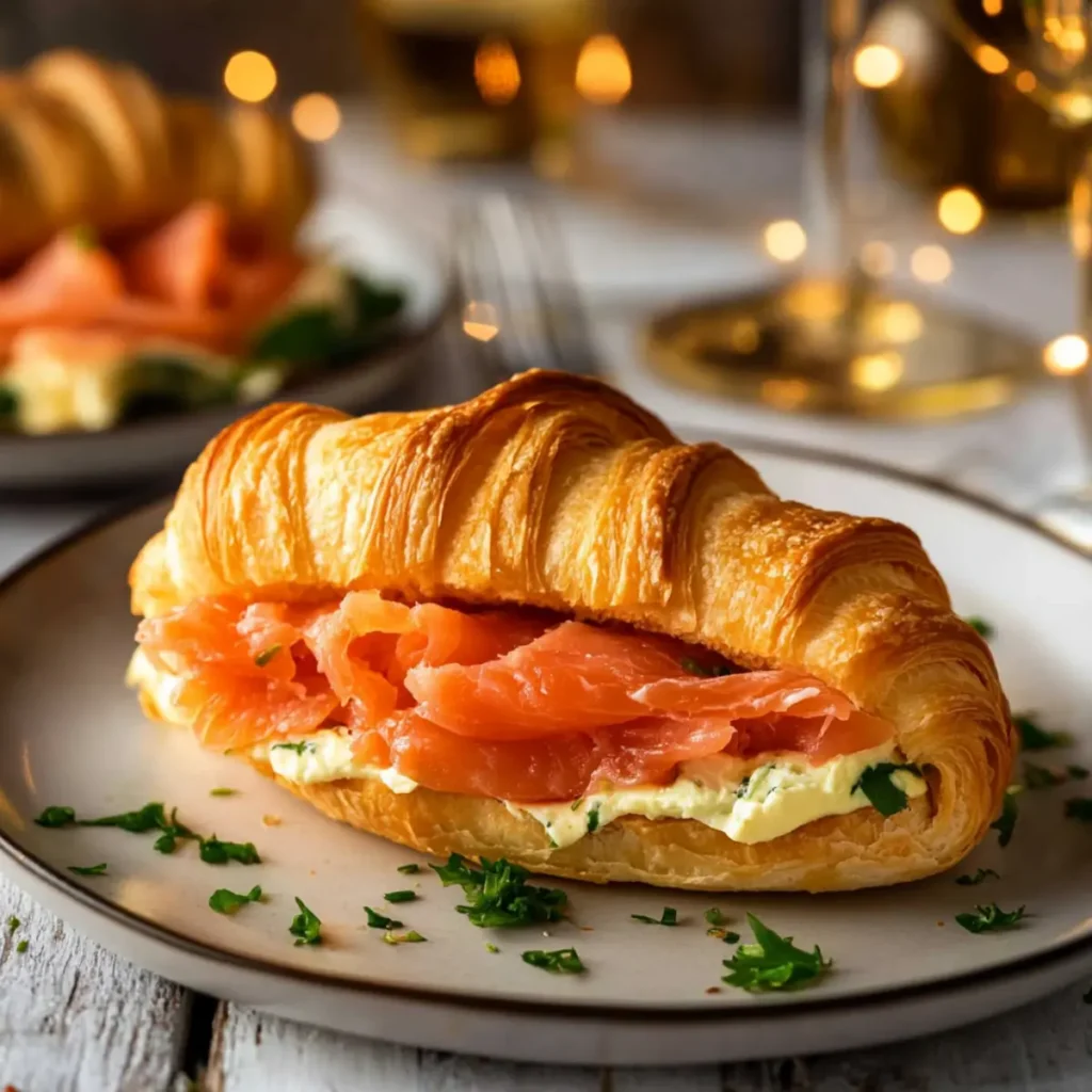Smoked Salmon Croissant Sandwich
