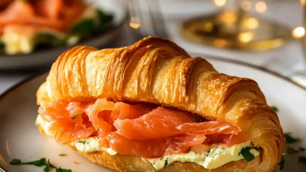 Smoked Salmon Croissant Sandwich
