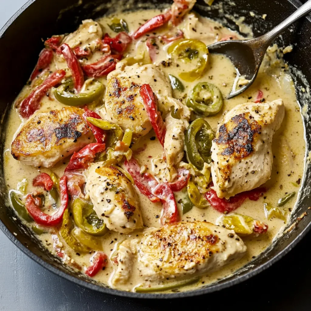 Creamy Pepperoncini Chicken Skillet