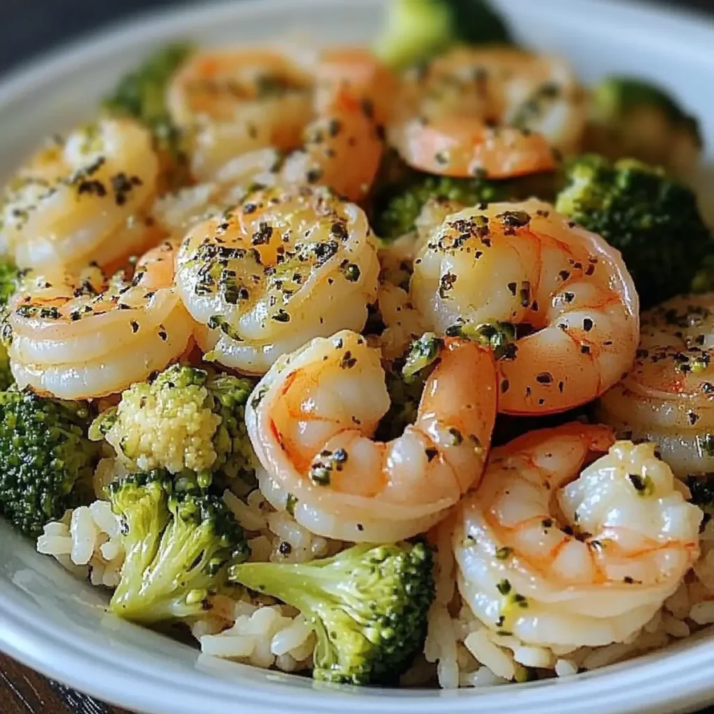 Garlic Butter Shrimp and Broccoli Rice
