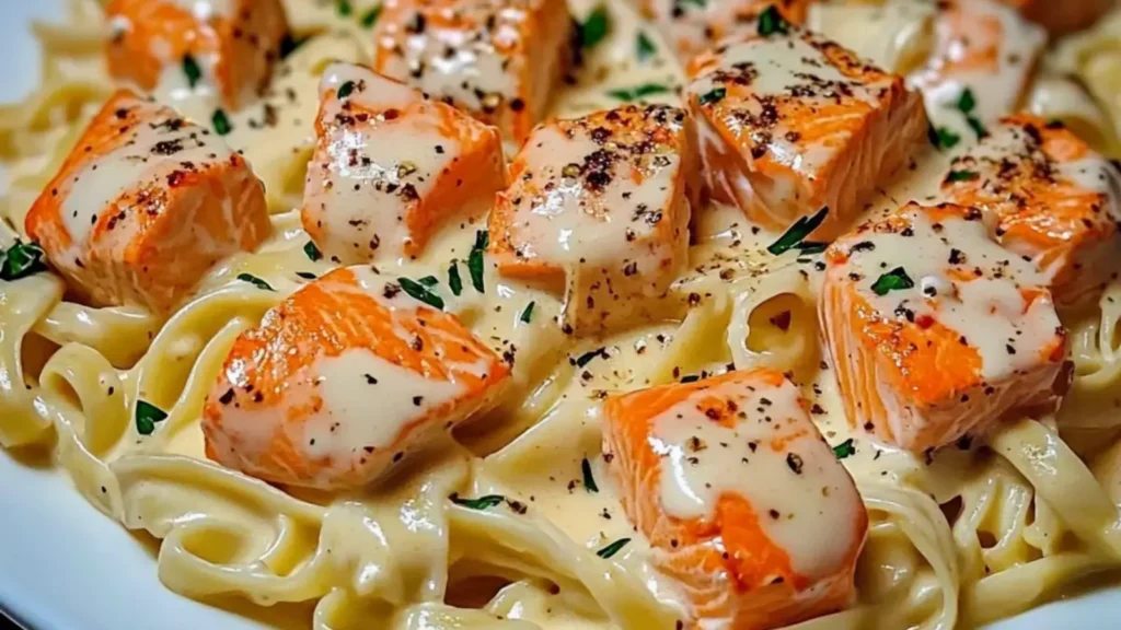 Cajun Lobster Crab Salmon Alfredo