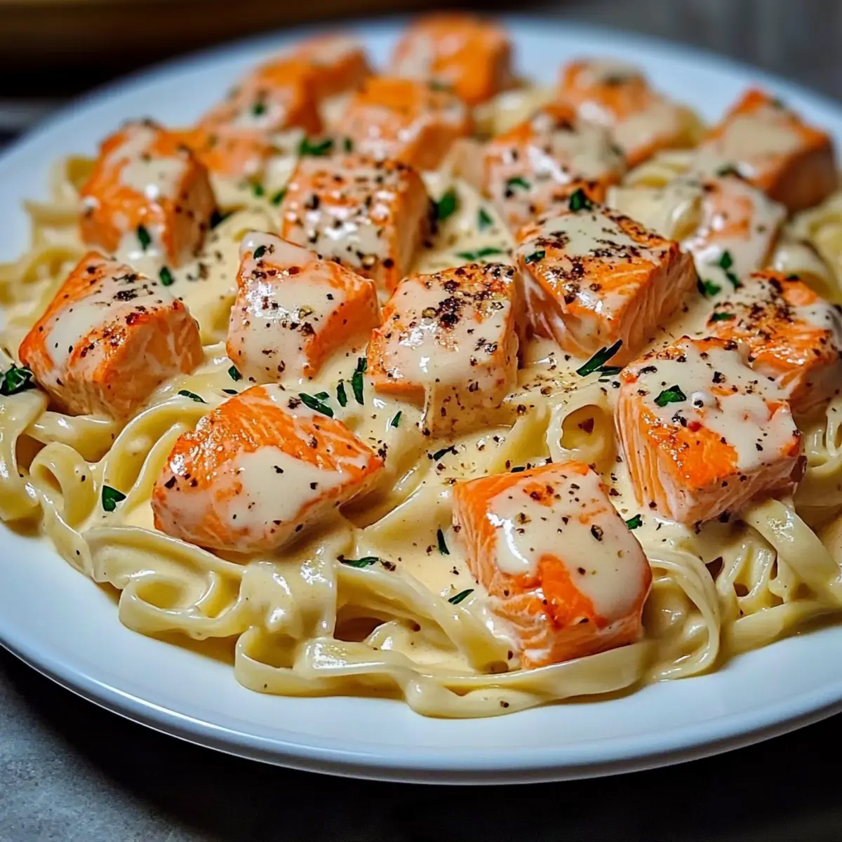 Cajun Lobster Crab Salmon Alfredo