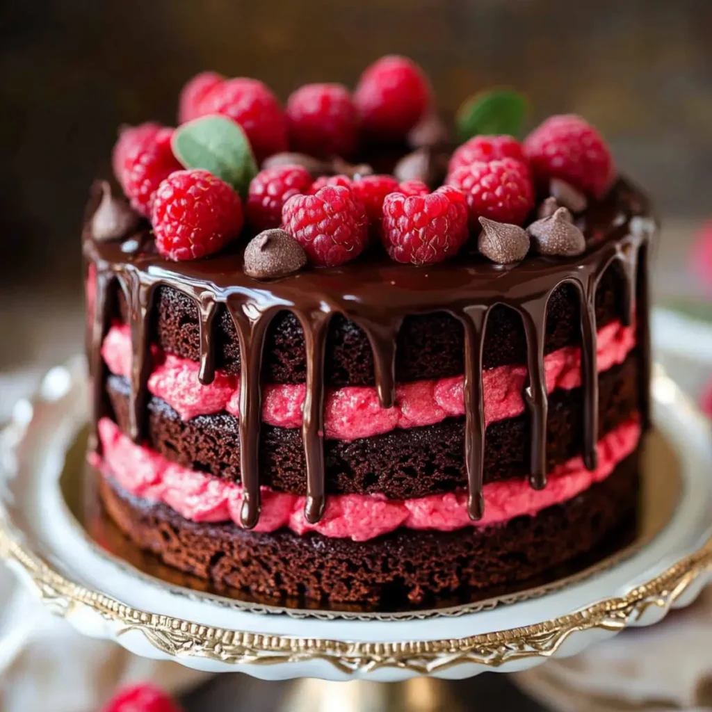Valentine’s Chocolate Raspberry Cake