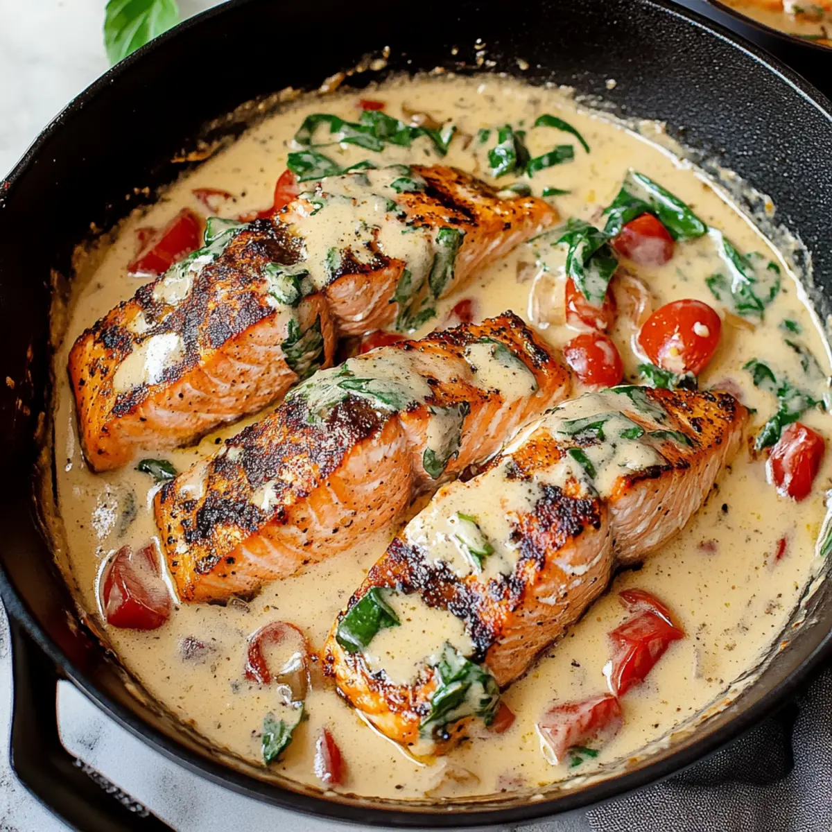 Cajun Blackened Salmon with Tuscan Cream Sauce