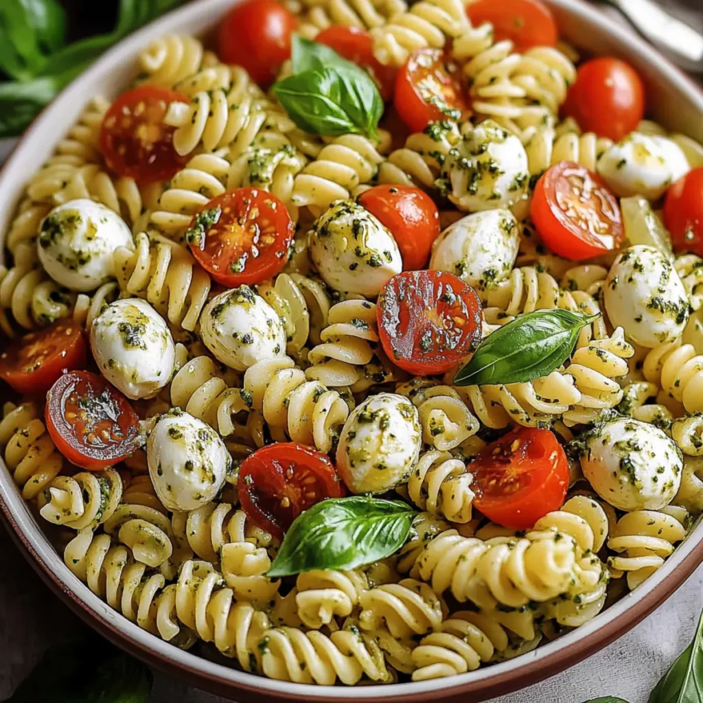 Creamy Caprese Pasta Salad