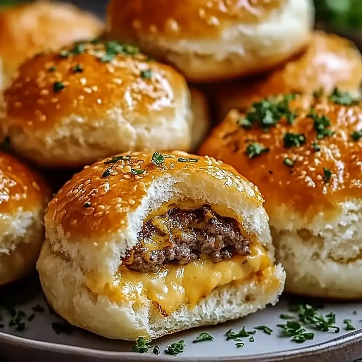 Garlic Parmesan Cheeseburger Bombs