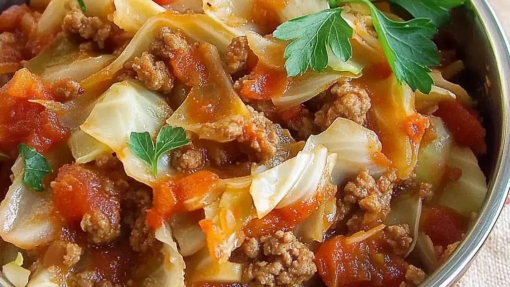 Ground Beef and Chopped Cabbage