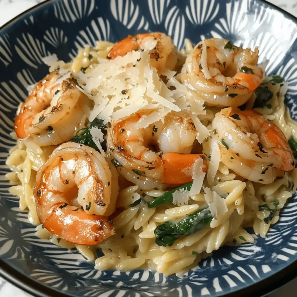 One Pan Parmesan Orzo with Shrimp
