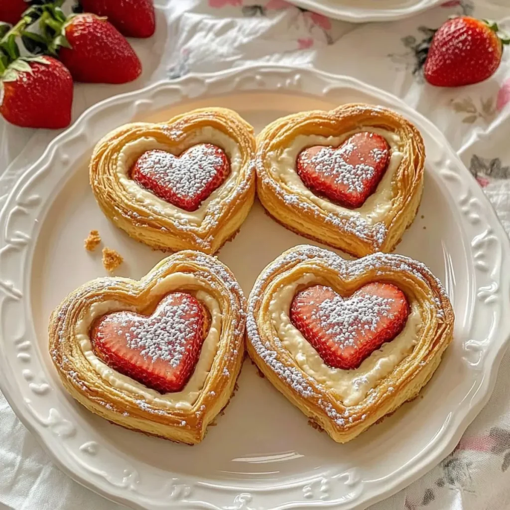 Valentine’s Heart Shaped Cheese Danishes