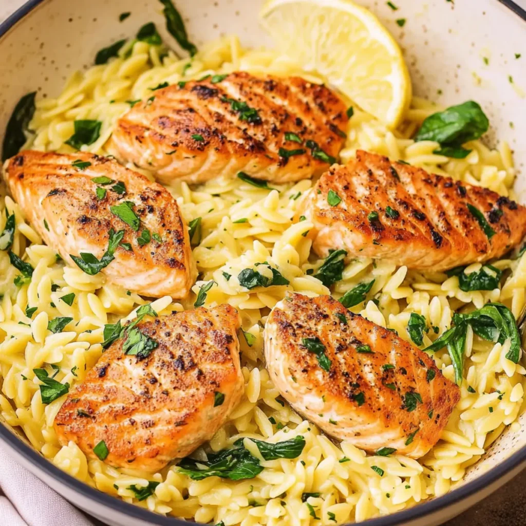 Salmon Orzo Pasta Bowl