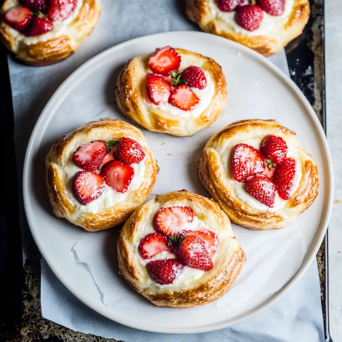 Strawberry Cream Cheese Brioche Pastries with Orange Blossom Water
