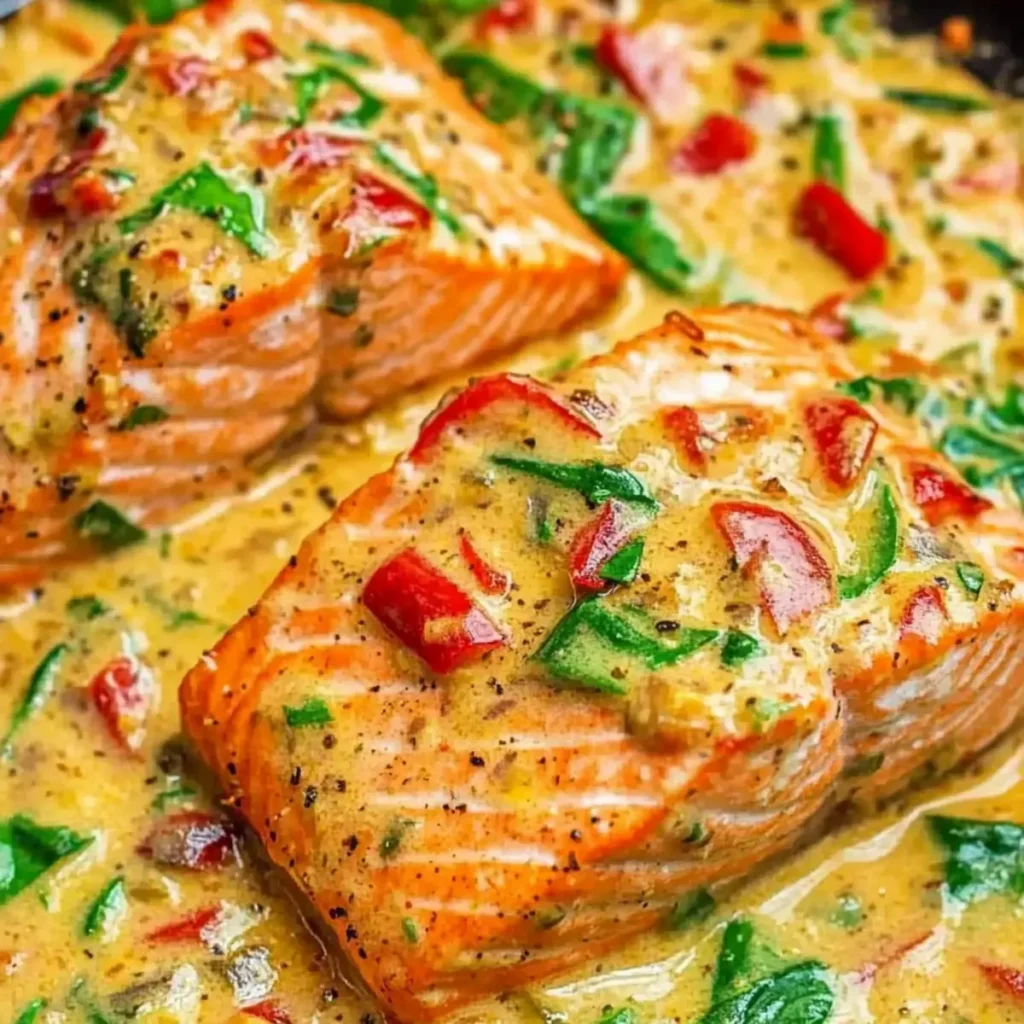 Salmon in Roasted Pepper Sauce