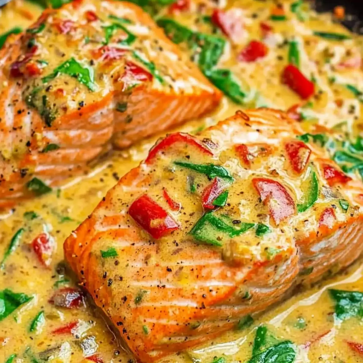 Salmon in Roasted Pepper Sauce